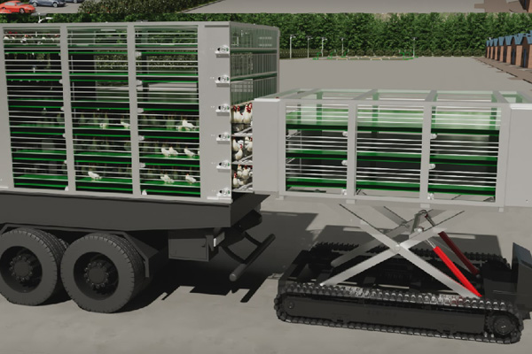 转运车衔接集装笼作业 转运车衔接集装笼作业